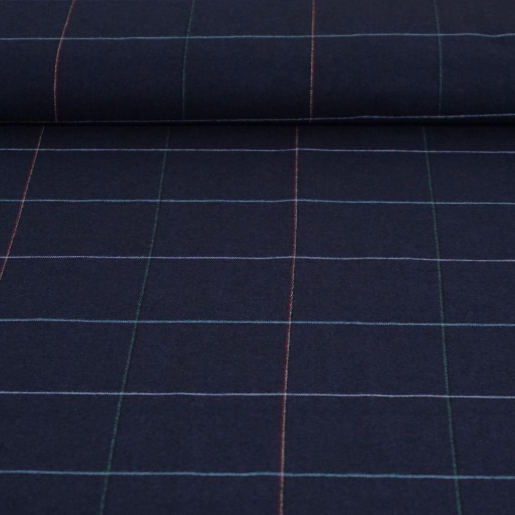 Flanell Baumwolle großes Karo blau